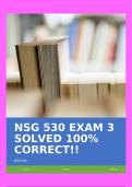 NSG 530 EXAM 3 SOLVED 100% CORRECT!!