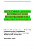 ANCC Cardiac Vascular Certification exam review question set 1 questions and answers