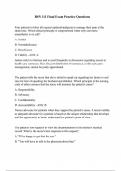 BSN 111 Final Exam Practice Questions