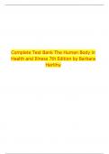 Complete Test Bank The Human Body in Health and Illness 7th Edition by Barbara Herlihy