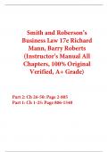 Instructor's Manual For Smith and Roberson’s Business Law 17th Edition By Richard Mann, Barry Roberts (All Chapters, 100% Original Verified, A+ Grade)