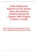 Solutions Manual For Smith and Roberson’s Business Law 18th Edition By Richard Mann, Barry Roberts (All Chapters, 100% Original Verified, A+ Grade) 