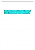 Health Assessment Exam 3 Test Bank  With Question And correct Answers. When auscultating the left carotid artery, the nurse notes a swishing sound. The nurse interprets this  finding as suggesting which of the following? A) Decreased cardiac output B) Inc