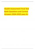 Health Assessment Final Test  Bank Questions and Correct  Answers 2024-2025 pass A+ Rationale: Direct inguinal hernias occur most often in men over the age of 40 years. It is an acquired  weakness brought on by heavy lifting, obesity, chronic cough, or as