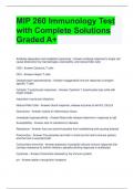 MIP 260 Immunology Test with Complete Solutions Graded A+