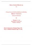 Solutions Manual For Calculus with Applications 12th Edition (Brief Version) By Margaret Lial, Raymond Greenwell, Nathan Ritchey (All Chapters, 100% Original Verified, A+ Grade) 