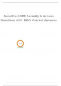 SnowPro CORE Security & Access Questions with 100% Correct Answers