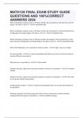 MATH120 FINAL EXAM STUDY GUIDE QUESTIONS AND 100%CORRECT ANSWERS 2024