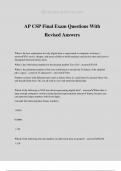 AP CSP Final Exam Questions With Revised Answers