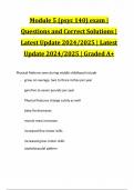 Module 5 (psyc 140) exam | Questions and Correct Solutions | Latest Update 2024/2025 | Latest Update 2024/2025 | Graded A+