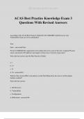 ACAS Best Practice Knowledge Exam 3 Questions With Revised Answers