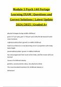 Module 5 Psych 140 Portage Learning EXAM | Questions and Correct Solutions | Latest Update 2024/2025 | Graded A+