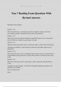 Teas 7 Reading Exam Questions With Revised Answers