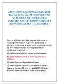 301 NC POST LICENSING EXAM 2024-2025 ACTUAL EXAM COMPLETE 300 QUESTIONS WITH DETAILED VERIFIED ANSWERS (100% CORRECT ANSWERS) /ALREADY GRADED A+