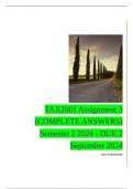 TAX2601 Assignment 3 (COMPLETE ANSWERS) Semester 2 2024 - DUE 2 September 2024