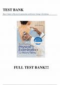 Test Bank for Bates' Guide To Physical Examination and History Taking 13th Edition by Lynn S. Bickley, All Chapters | Complete Guide A+