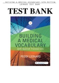 test bank Building a Medical Vocabulary 10th Edition Leonard 