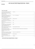  ACI Concrete Field Testing Technician - Grade I       Terms in this set (68)  The end of the temperature sensing portion of the temperature measuring device is submerged a minimum of __mm [__in.] into the freshly mixed concrete.	77mm /3in. The temperatur