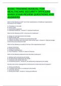 BASIC TRAINING MANUAL FOR HEALTHCARE SECURITY OFFICERS IAHSS EXAM REVIEW QUESTIONS AND ANSWERS