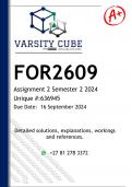 FOR2609 Assignment 2 (DETAILED ANSWERS) Semester 2 2024 - DISTINCTION GUARANTEED