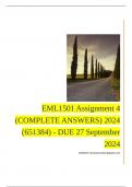 EML1501 Assignment 4 (COMPLETE ANSWERS) 2024 (651384) - DUE 27 September 2024