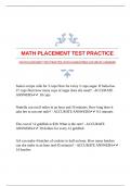 MATH PLACEMENT TEST PRACTICE WITH GUARANTEED ACCURATE ANSWERS