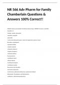 NR 566 Adv Pharm for Family Chamberlain Questions & Answers 100% Correct!!