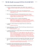 NR304 / NR 304: Health Assessment II FINAL EXAM REVIEW (Latest 2022 / 2023) Chamberlain College Of Nursing