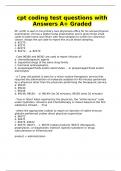 cpt coding test questions with Answers A+ Graded