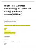 NR566 Final (Advanced Pharmacology for Care of the Family)Questions & Answers(RATED A+)