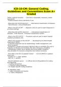 ICD-10-CM: General Coding, Guidelines and Conventions Exam A+ Graded