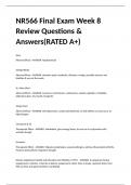 NR566 Final Exam Week 8 Review Questions & Answers(RATED A+)