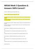 NR566 Week 5 Questions & Answers 100% Correct!!