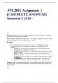 :PVL2602 Assignment 1 (COMPLETE ANSWERS) Semester 2 2024 