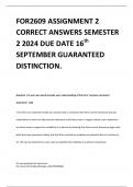 FOR2609 ASSIGNMENT 2 CORRECT ANSWERS SEMESTER 2 2024 DUE DATE 16th SEPTEMBER GUARANTEED DISTINCTION.