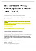 NR 566 Midterm (Week 3 Content)Questions & Answers 100% Correct!!