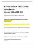 NR566 -Week 5 Study Guide-Questions & Answers(GRADED A+)