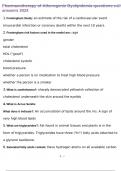 Pharmacotherapy of Atherogenic Dyslipidemia questions with answers 2024