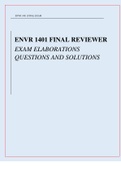 ENVR 1401 FINAL REVIEWER COMPLETE EXAM ELABORATIONS QUESTIONS AND SOLUTIONS