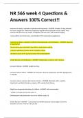 NR 566 week 4 Questions & Answers 100% Correct!!