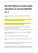 NR 566 Midterm Study Guide Questions & Answers(RATED A+_)