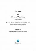 Test Bank - Abnormal Psychology, 9th Edition (Oltmanns, 2018)