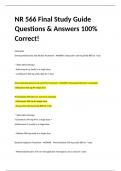 NR 566 Final Study Guide Questions & Answers 100% Correct!