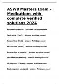 ASWB Masters Exam - Medications with complete verified solutions 2024.