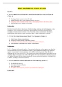 HIST 410 WEEK 8 FINAL EXAM / HIST410 WEEK 8 FINAL EXAM(LATEST)| -Chamberlain College of Nursing