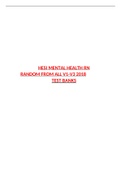 HESI RN MENTAL HEALTH 2018 V1- V2- V3 QUESTIONS AND ANSWERS, 2019 Hesi Psychiatric-Mental Health V1, HESI RN 2020 MENTALHEALTH , HESI RN MENTAL HEALTH 53 Q&A , COMPLETE DOCUMENT FOR HESI EXAM