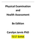 Test Bank for Physical Examination and Health Assessment, 8th Edition by Carolyn Jarvis