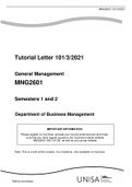 MNG2601 2021 Exam Pack (With summary, exam papers, memo's, mock exam questions and answer ect.)