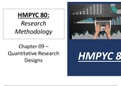 HMPYC 80 - Research Methodology Summary Notes - Chapter 9