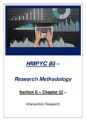 HMPYC 80 - Research Methodology Summary Notes - Chapter 22